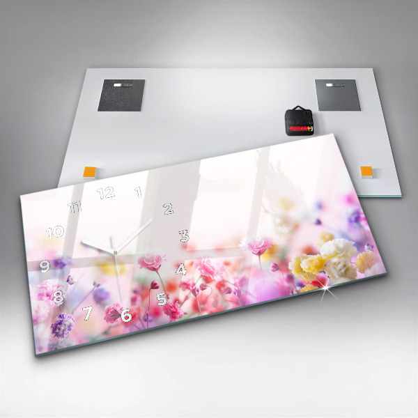 Horizontale Uhr mit motiv Blumen auf einer Wiese