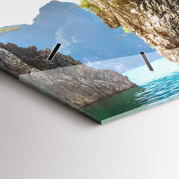 Horizontale Uhr mit motiv See der Natur Bäume