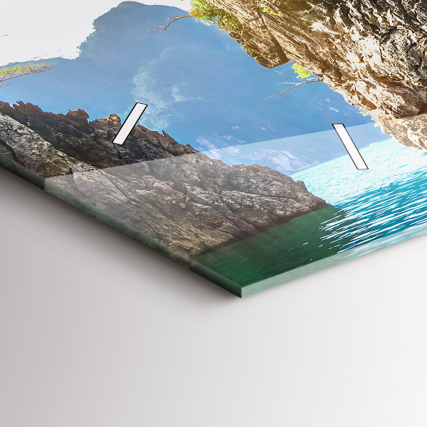 Horizontale Uhr mit motiv See der Natur Bäume