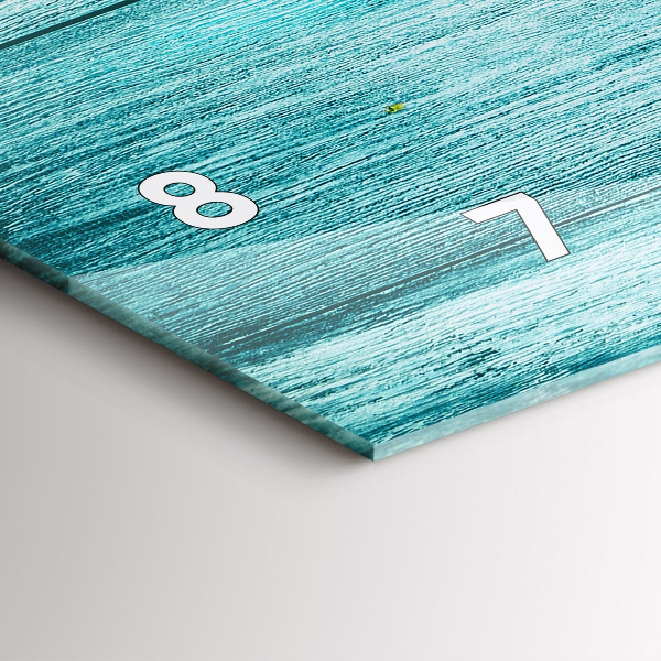 Horizontale Uhr Blaues altes Holz