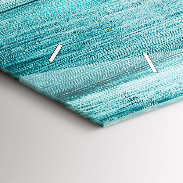 Horizontale Uhr Blaues altes Holz