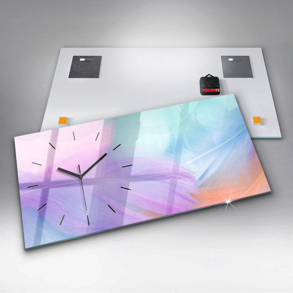 Horizontale Uhr Bunte Federn