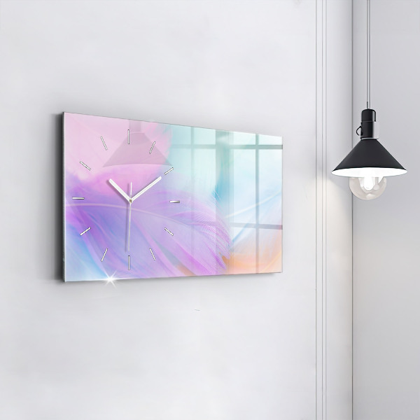 Horizontale Uhr Bunte Federn