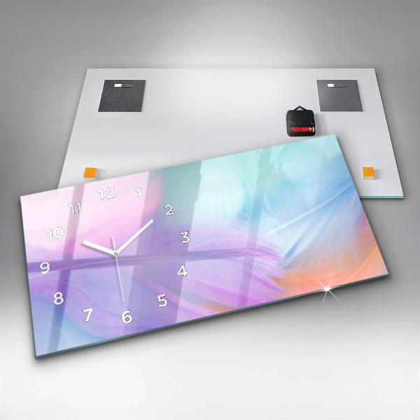 Horizontale Uhr Bunte Federn