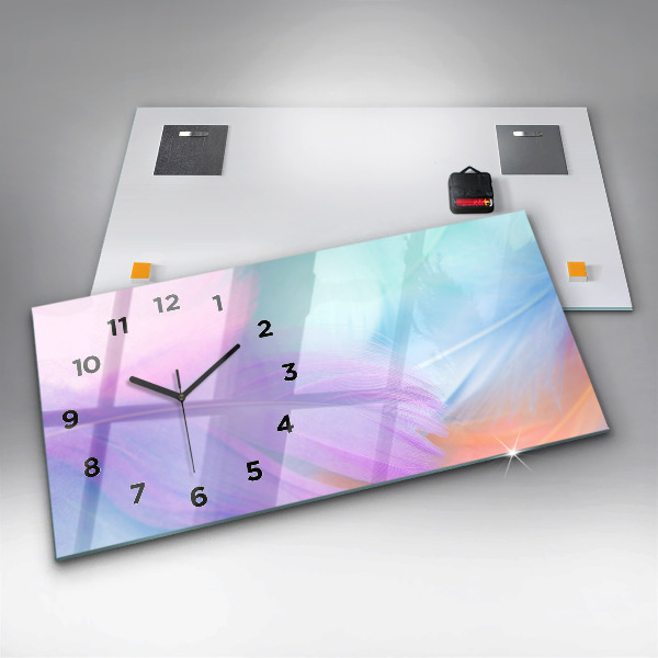 Horizontale Uhr Bunte Federn