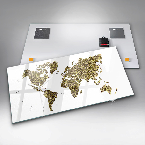 Horizontale Uhr mit motiv Weltkarte