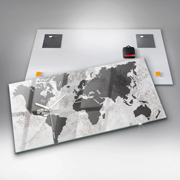 Horizontale Uhr Weltkarte aus Beton