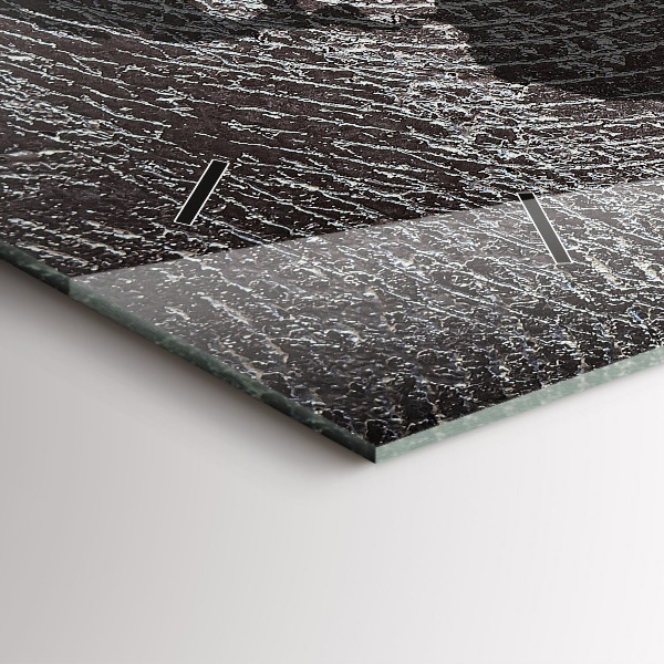 Horizontale Uhr mit motiv Weltkarte Beton