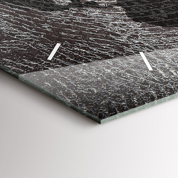 Horizontale Uhr mit motiv Weltkarte Beton