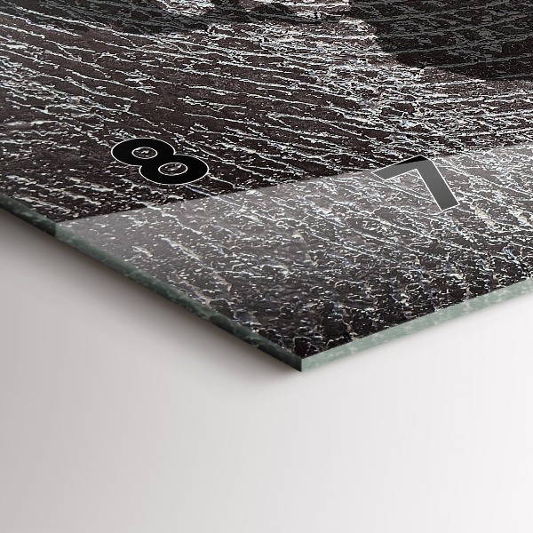 Horizontale Uhr mit motiv Weltkarte Beton