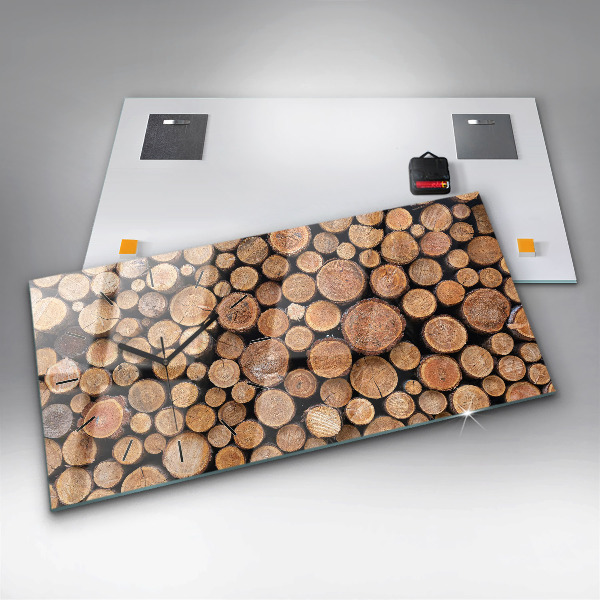 Horizontale Uhr mit motiv Baumringe