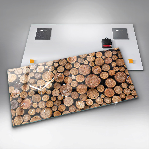 Horizontale Uhr mit motiv Baumringe