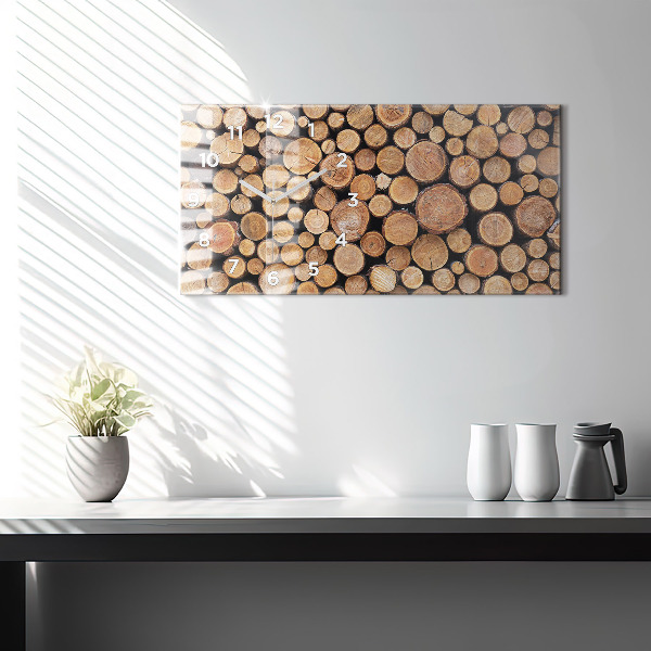 Horizontale Uhr mit motiv Baumringe