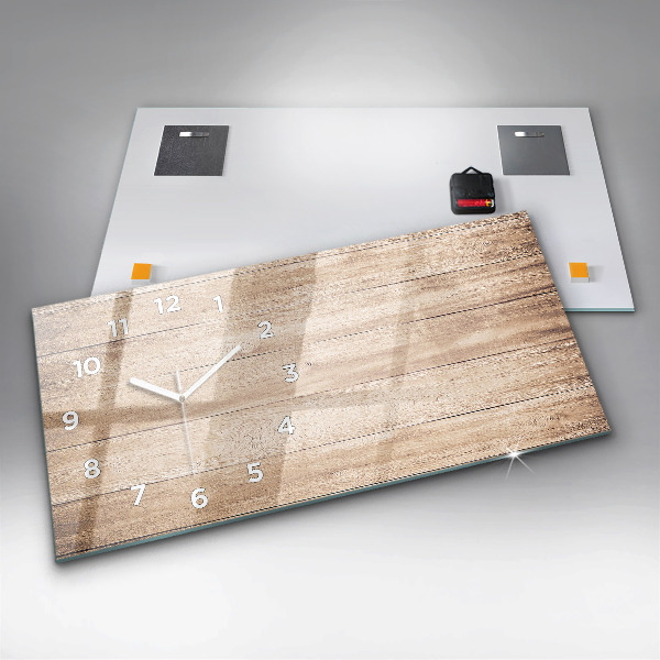 Horizontale Uhr mit motiv Hölzerne Textur