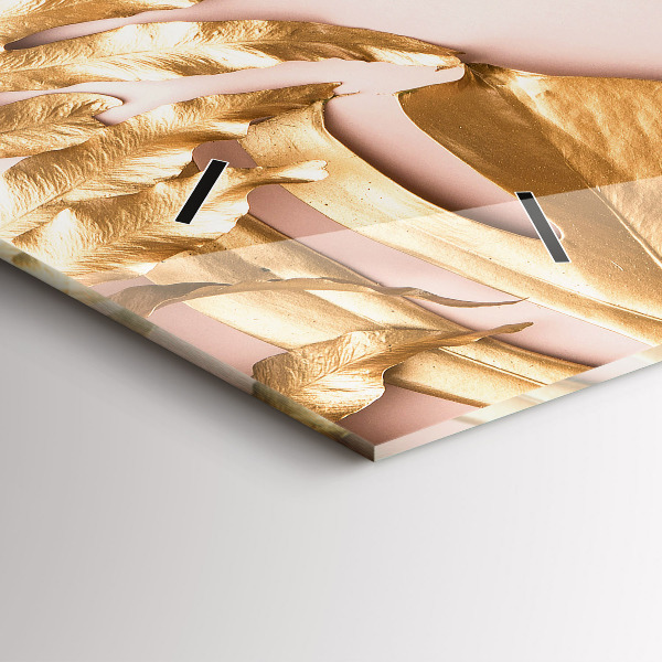 Horizontale Uhr Goldene tropische Blätter