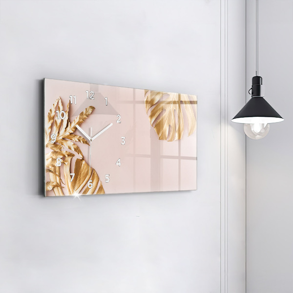 Horizontale Uhr Goldene tropische Blätter