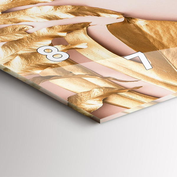 Horizontale Uhr Goldene tropische Blätter