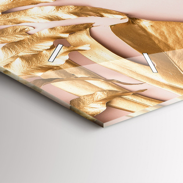 Horizontale Uhr Goldene tropische Blätter