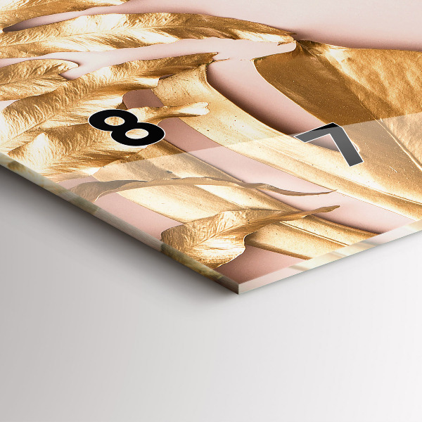 Horizontale Uhr Goldene tropische Blätter