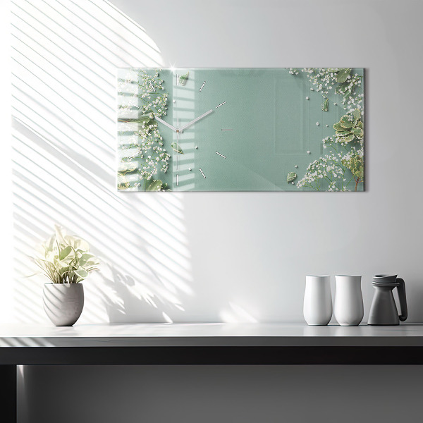 Horizontale Uhr Zarte Blumen