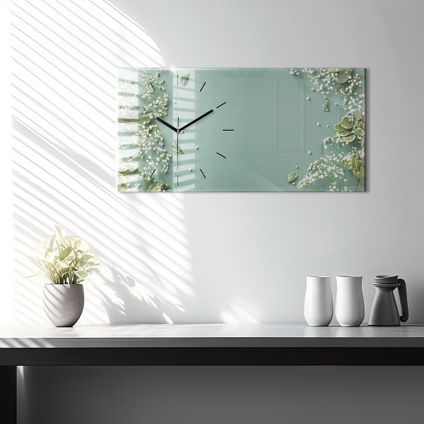 Horizontale Uhr Zarte Blumen