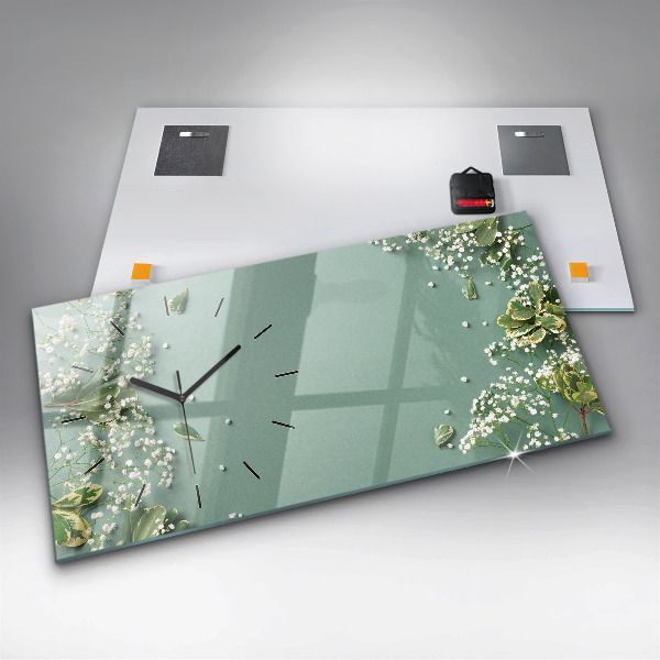 Horizontale Uhr Zarte Blumen