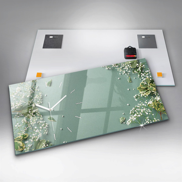 Horizontale Uhr Zarte Blumen