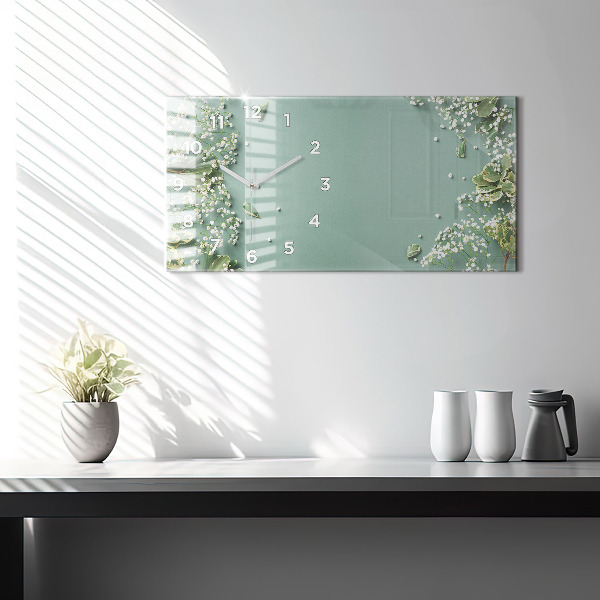 Horizontale Uhr Zarte Blumen