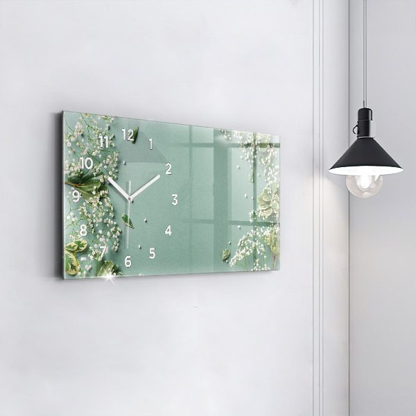 Horizontale Uhr Zarte Blumen