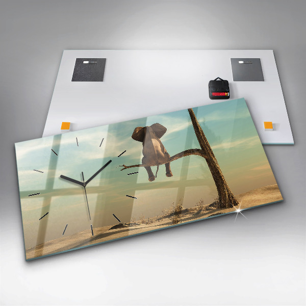 Horizontale Uhr Elefant in einem Baum