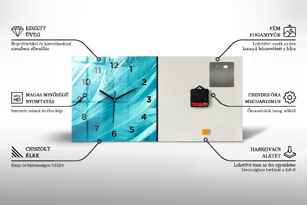 Horizontale Uhr mit motiv Monstera-Blätter