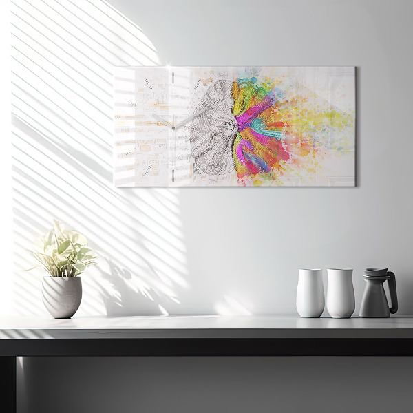 Horizontale Uhr mit motiv Abstraktes Gehirn