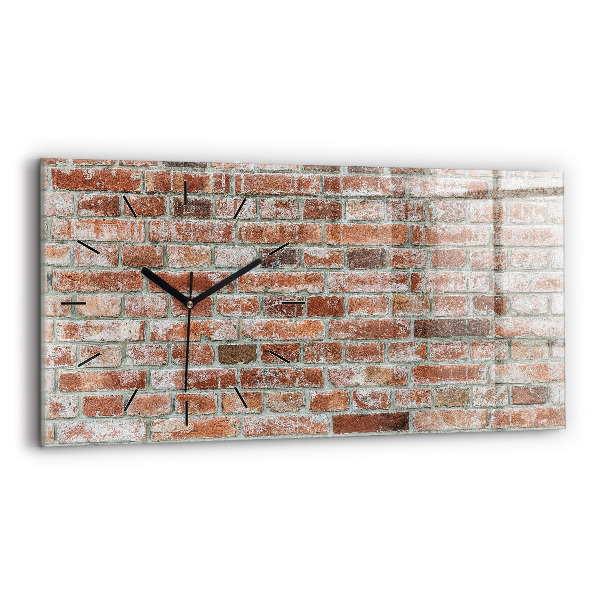 Horizontale Uhr mit motiv Backsteinmauer