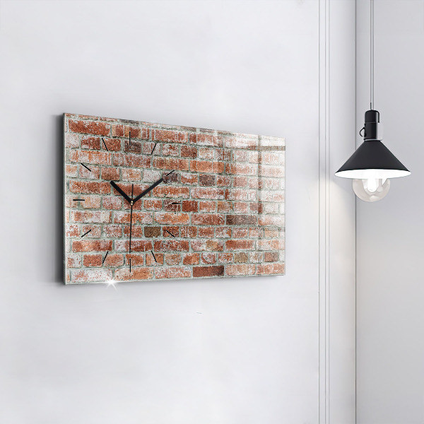 Horizontale Uhr mit motiv Backsteinmauer