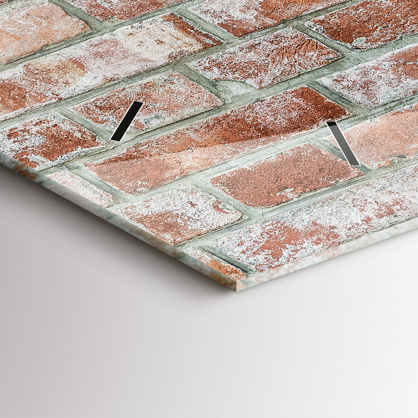 Horizontale Uhr mit motiv Backsteinmauer