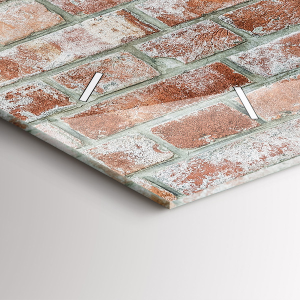 Horizontale Uhr mit motiv Backsteinmauer