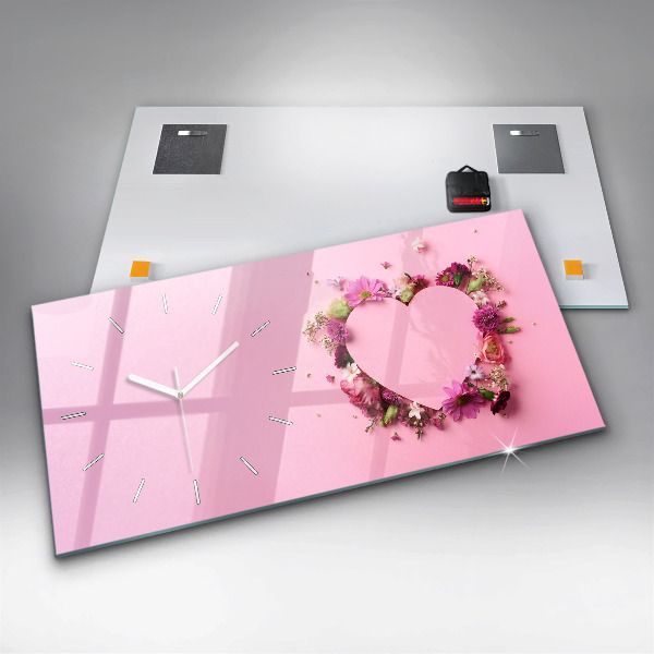 Horizontale Uhr Herz aus Blumen