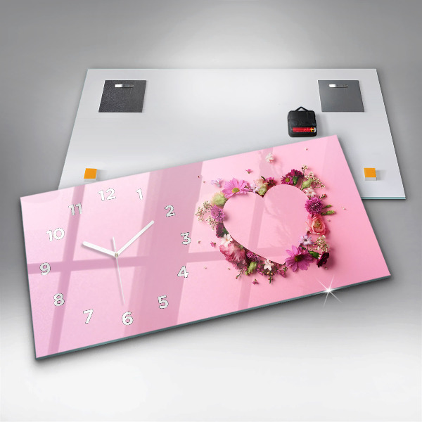 Horizontale Uhr Herz aus Blumen