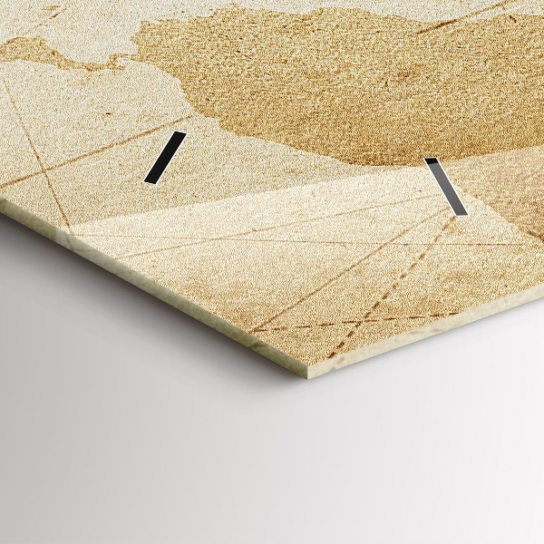 Horizontale Uhr mit motiv Vintage-Weltkarte