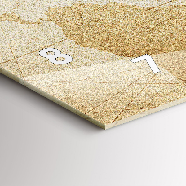 Horizontale Uhr mit motiv Vintage-Weltkarte