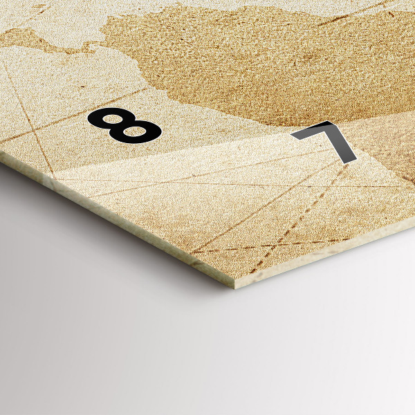 Horizontale Uhr mit motiv Vintage-Weltkarte