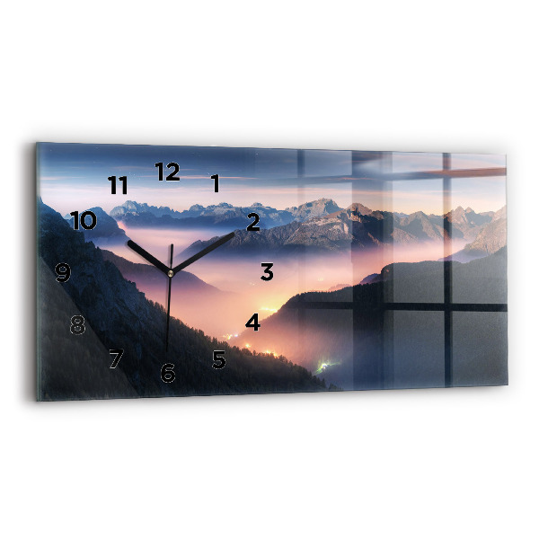 Horizontale Uhr Bergspitzen Landschaft