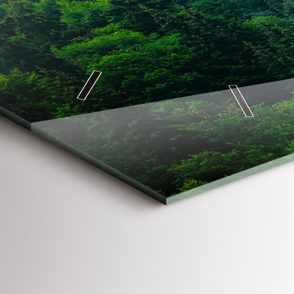 Horizontale Uhr mit motiv Nebliger Wald