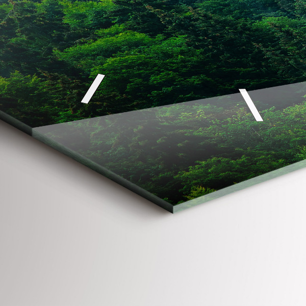 Horizontale Uhr mit motiv Nebliger Wald