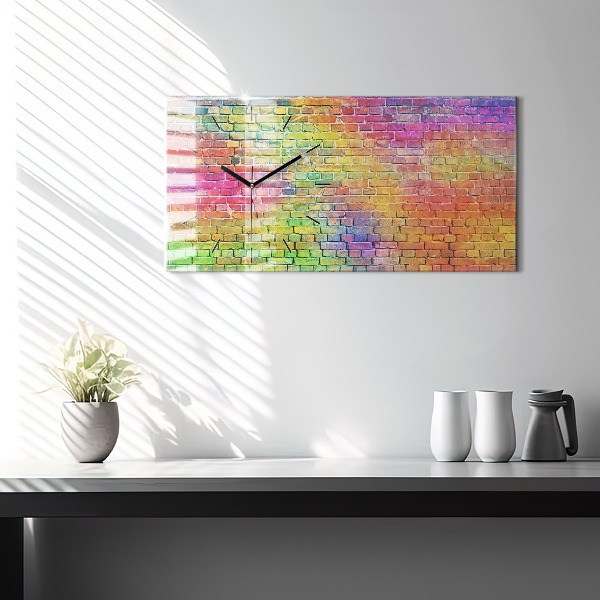 Horizontale Uhr mit motiv Bemalte Wand