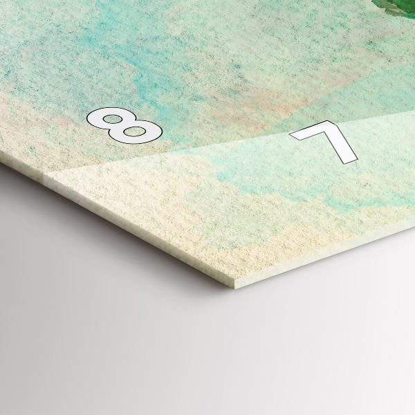 Horizontale Uhr mit motiv Aquarell Weltkarte