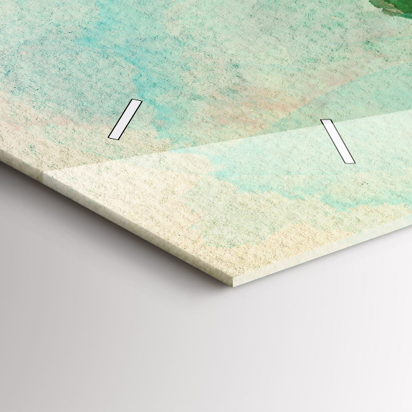 Horizontale Uhr mit motiv Aquarell Weltkarte