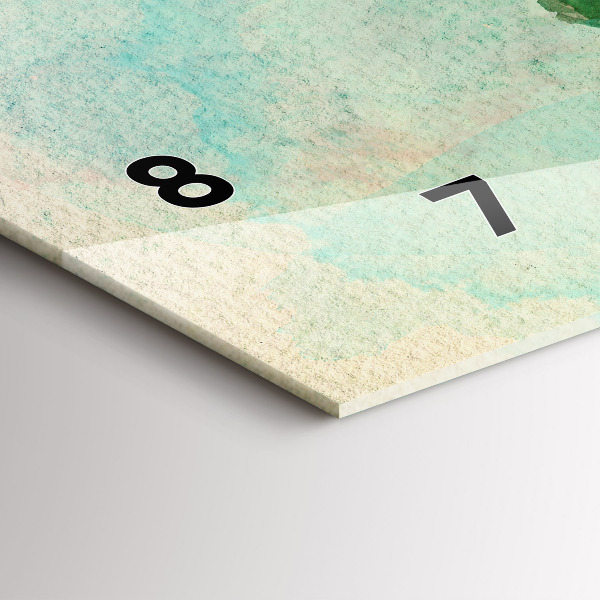 Horizontale Uhr mit motiv Aquarell Weltkarte