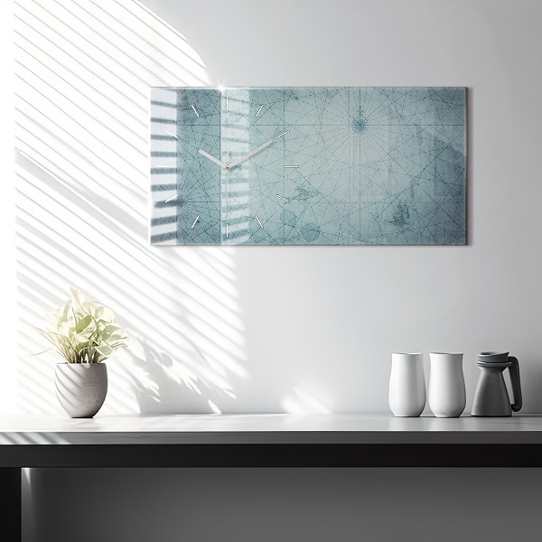 Horizontale Uhr mit motiv Vintage-Karte