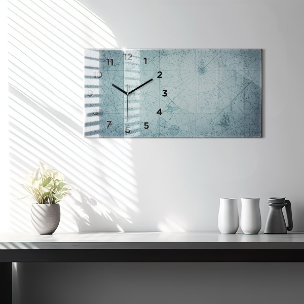 Horizontale Uhr mit motiv Vintage-Karte